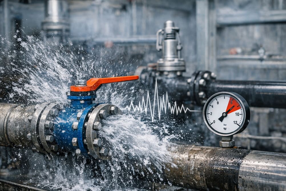 Гидроудар в трубопроводных линиях: как запорные устройства влияют на его возникновение и как снизить риски